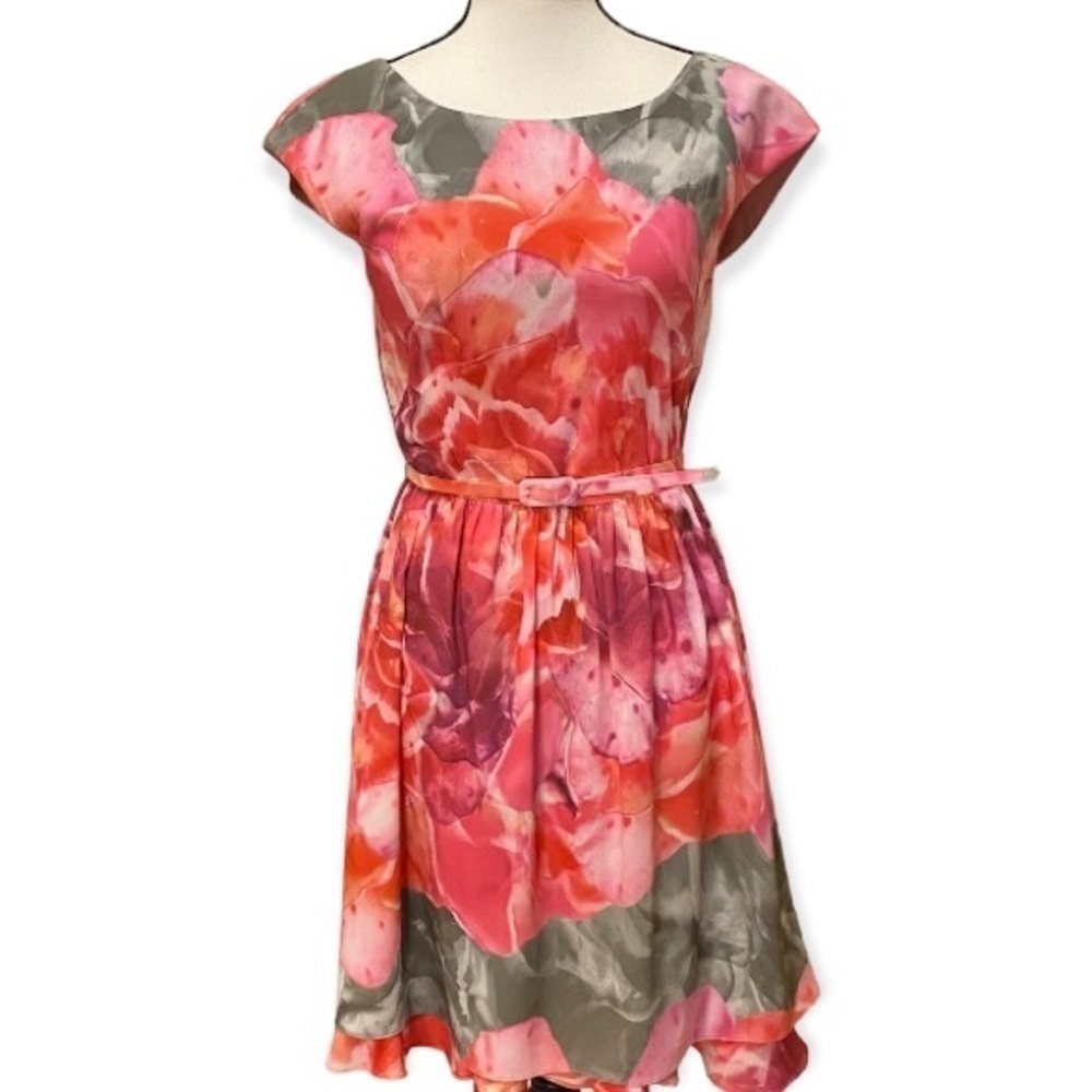NWT Suzi Chin For Maggy Boutique Floral Pink Dress Size 6 Party Wedding New